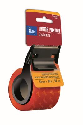 Opakowanie Taśma pakowa Tetis krystaliczna ze zrywaczem 48mmx25m