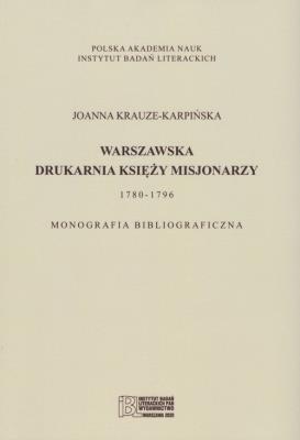 Okładka książki Warszawska drukarnia księży misjonarzy