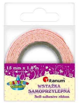 Opakowanie Wstążka bawełniana koronka 15mmx1,8m pudroworóżowa