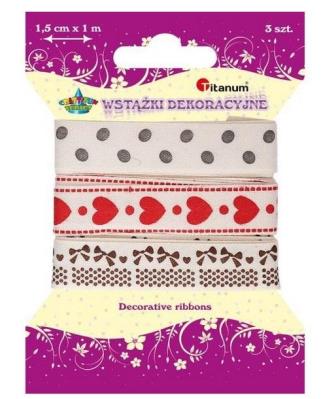 Opakowanie Wstążka rypsowa 15mm x1m mix wzorów