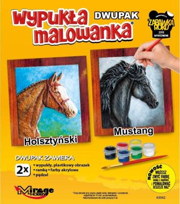 Opakowanie Wypukła kolorowanka Konie - Holsztyński + Mustang