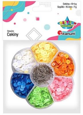 Zestaw cekiny 7mm okrągłe + szpilki 15mm mix. Wydawca: Tisso-Toys. SmakLiter.pl Opakowanie Zestaw cekiny 7mm okrągłe + szpilki 15mm mix