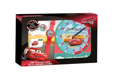 Zestaw do nauki o czasie z zegarkiem i kartami do gry Cars WD19966. Wydawca: Kids Euroswan. SmakLiter.pl Opakowanie Zestaw do nauki o czasie z zegarkiem i kartami do gry Cars WD19966