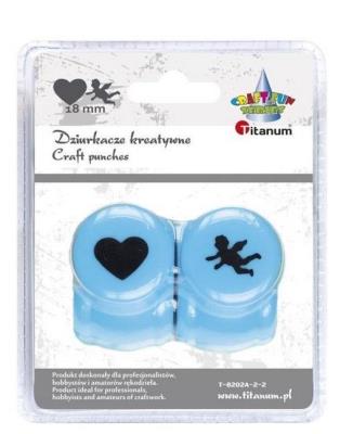 Opakowanie Zestaw dziurkaczy 18mm motyw serce, amorek 2szt