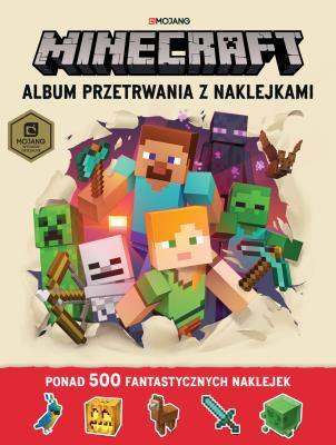 Okładka książki Album przetrwania z naklejkami. Minecraft