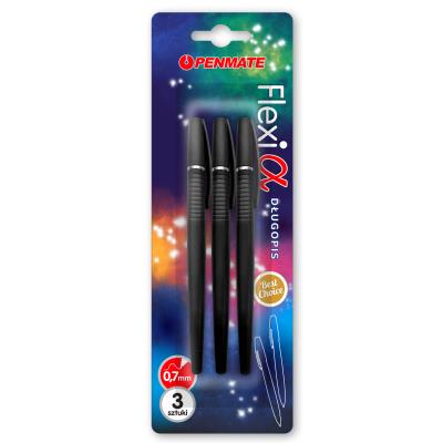 Opakowanie Długopis Flexi Alpha czarny 3szt PENMATE