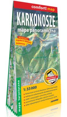 Okładka książki Karkonosze Mapa panoramiczna laminowana mapa turystyczna 1:33 000