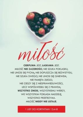 Opakowanie Karnet - Miłość cierpliwa jest - owoce