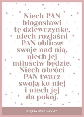 Opakowanie Kartka - Niech Pan błogosławi tę dziewczynkę...