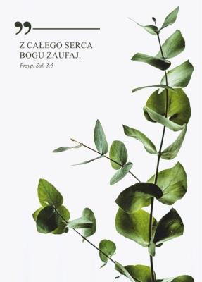 Opakowanie Kartka - Z całego serca Bogu zaufaj - gałązka