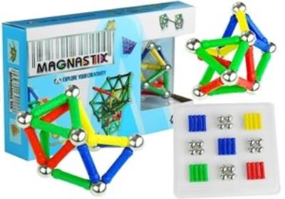 Klocki Magnetyczne Magnastix Patyczki Kulki Kolorowe 60el. Wydawca: Lean Toys. SmakLiter.pl Opakowanie Klocki Magnetyczne Magnastix Patyczki Kulki Kolorowe 60el