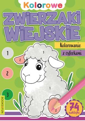 Kolorowanie z cyferkami. Zwierzaki wiejskie. Autor: Opracowanie zbiorowe. SmakLiter.pl Okładka książki Kolorowanie z cyferkami. Zwierzaki wiejskie