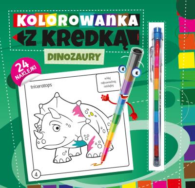 Okładka książki Kolorowanka z kredką. Dinozaury