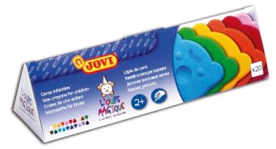 Opakowanie Kredki świecowe Trójkątne Misie 20 kolorów JOVI
