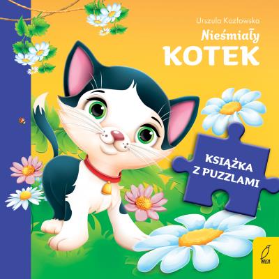 Okładka książki Książka z puzzlami Nieśmiały kotek