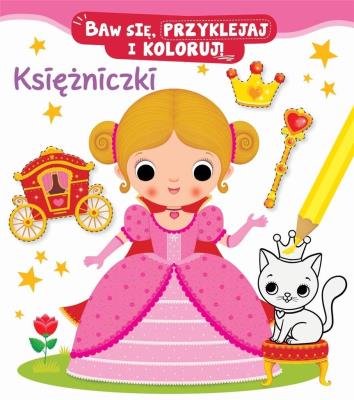 Księżniczki. Baw się, przyklejaj i koloruj!. Autor: Nathalie Belineau, Federica Iossa. SmakLiter.pl Okładka książki Księżniczki. Baw się, przyklejaj i koloruj!