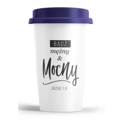 Opakowanie Kubek wysoki z pokrywką - Bądź mężny i mocny