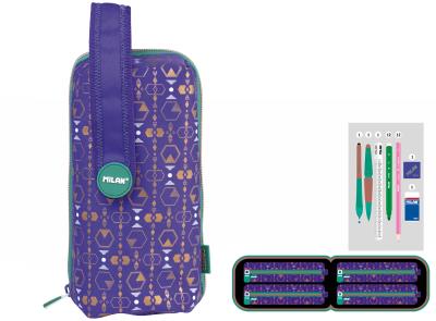 Opakowanie Multipiórnik Milan owalny z 4 piórnikami COPPER III fioletowy