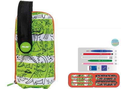 Opakowanie Multipiórnik Milan owalny z 4 piórnikami MILLION YEARS AGO zielony