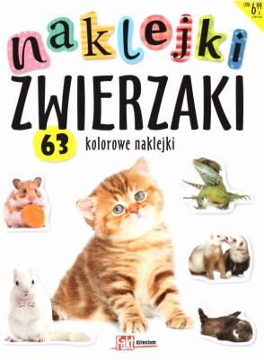 Okładka książki Naklejki zwierzaki. 63 kolorowe naklejki