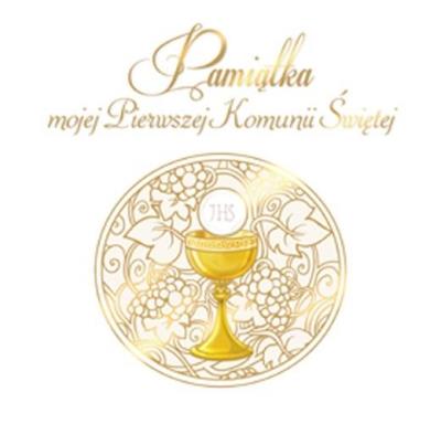 Okładka książki Pamiątka mojej Pierwszej Komunii Św. z krzyżykiem