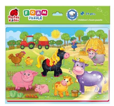 Piankowe puzzle A4. Zabawne obrazki. Farma. Wydawca: Roter Kafer. SmakLiter.pl Opakowanie Piankowe puzzle A4. Zabawne obrazki. Farma