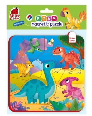 Piankowe puzzle magnetyczne. Dinozaury. Wydawca: Roter Kafer. SmakLiter.pl Opakowanie Piankowe puzzle magnetyczne. Dinozaury
