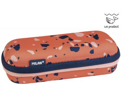 Opakowanie Piórnik Milan owalny usztywniany TERRAZZO II ECO pomarańczowy