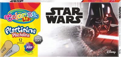 Plastelina Colorino Kids 12 kolorów Star Wars. Wydawca: Patio. SmakLiter.pl Opakowanie Plastelina Colorino Kids 12 kolorów Star Wars