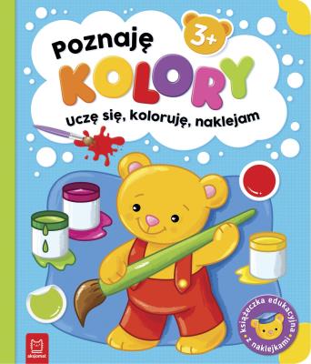 Poznaję kolory. Uczę się, koloruję, naklejam. 3+. Autor: Sylwia Kajdana. SmakLiter.pl Okładka książki Poznaję kolory. Uczę się, koloruję, naklejam. 3+