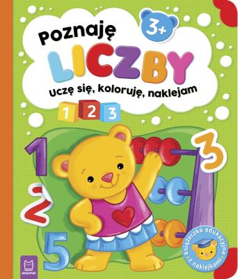 Poznaję liczby. Uczę się, koloruję, naklejam. 3+. Autor: Sylwia Kajdana. SmakLiter.pl Okładka książki Poznaję liczby. Uczę się, koloruję, naklejam. 3+