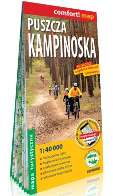 Puszcza Kampinoska laminowana mapa turystyczna 1:40 000. Autor:   Praca zbiorowa. SmakLiter.pl Okładka książki Puszcza Kampinoska laminowana mapa turystyczna 1:40 000