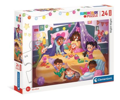 Puzzle 24 Maxi Super Kolor Nighty Night. Wydawca: Clementoni. SmakLiter.pl Opakowanie Puzzle 24 Maxi Super Kolor Nighty Night