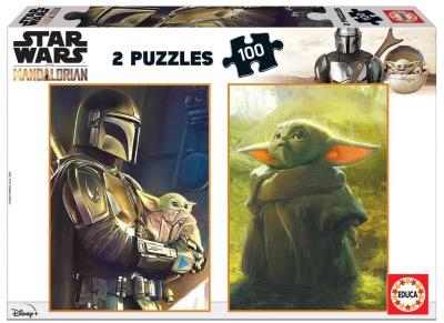 Puzzle 2x100 The Mandalorian G3. Wydawca: Educa. SmakLiter.pl Opakowanie Puzzle 2x100 The Mandalorian G3