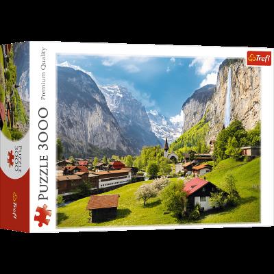 Puzzle 3000 Lauterbrunnen Szwajcaria 33076. Wydawca: Trefl. SmakLiter.pl Opakowanie Puzzle 3000 Lauterbrunnen Szwajcaria 33076