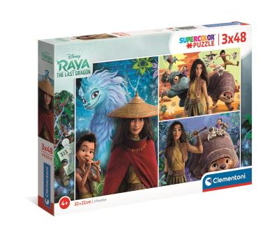Okładka książki Puzzle 3x48 super color Raya i ostatni smok 25259