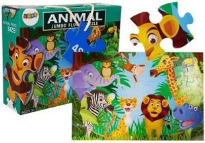 Puzzle Dżungla Dzikie Zwierzęta 48 elem. Wydawca: Lean Toys. SmakLiter.pl Opakowanie Puzzle Dżungla Dzikie Zwierzęta 48 elem