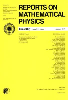 Opakowanie Reports on Mathematical Physics 84/1 Pergamon