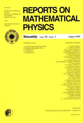 Opakowanie Reports on Mathematical Physics 86/1 Pergamon