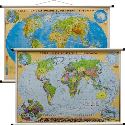 Okładka książki SWIAT MAPA SCIENNA polityczna 1:35 MLN-MERIDIAN