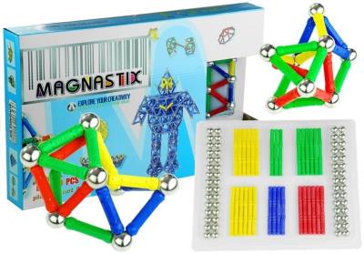 Zestaw Klocków Magnetycznych 136 Element Magnastix. Wydawca: Lean Toys. SmakLiter.pl Opakowanie Zestaw Klocków Magnetycznych 136 Element Magnastix