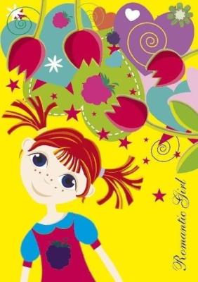 Zeszyt w kratkę. Romantic girl. Jeżynka żółta. Wydawca: Ibis/Books. SmakLiter.pl Opakowanie Zeszyt w kratkę. Romantic girl. Jeżynka żółta