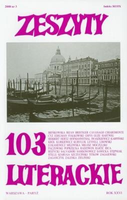 Okładka książki Zeszyty literackie 103 3/2008