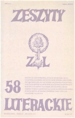 Okładka książki Zeszyty literackie 58 2/1997