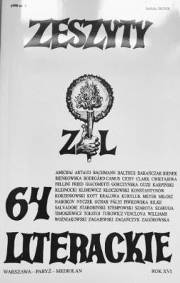 Okładka książki Zeszyty literackie 64 4/1998