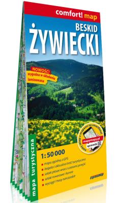 Beskid Żywiecki laminowana mapa turystyczna 1:50 000. Autor:   Praca zbiorowa. SmakLiter.pl Okładka książki Beskid Żywiecki laminowana mapa turystyczna 1:50 000