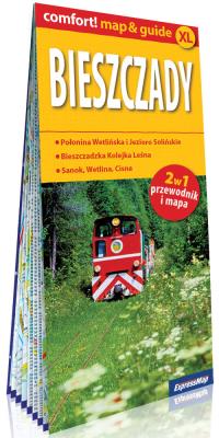 Okładka książki Bieszczady laminowany map&guide 2w1 przewodnik i mapa