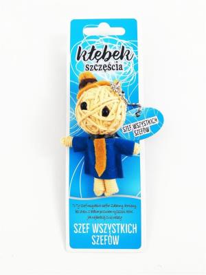 Brelok Kłębek Szczęścia - Szef wszystkich szefów. Wydawca: Jawi. SmakLiter.pl Opakowanie Brelok Kłębek Szczęścia - Szef wszystkich szefów
