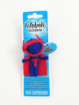 Brelok Kłębek Szczęścia - Tata Superhero!. Wydawca: Jawi. SmakLiter.pl Opakowanie Brelok Kłębek Szczęścia - Tata Superhero!