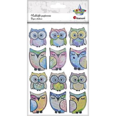 Opakowanie Dekoracje samoprzylepne 3D sowy mix 12szt